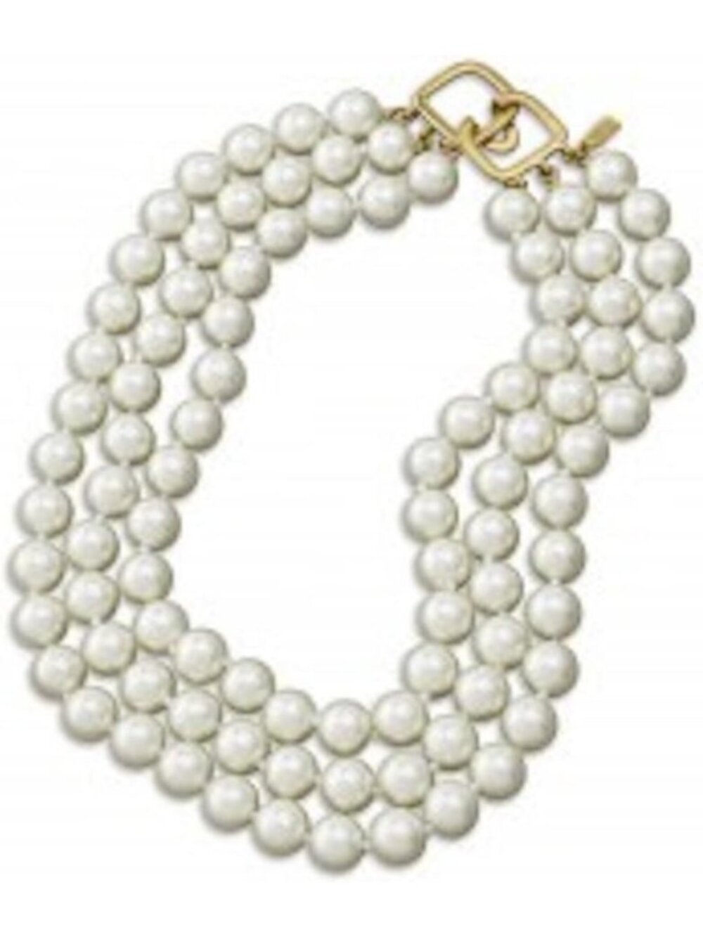 Elegant 3 Row 12MM Pearl Statement Necklace - Classic Vintage Style Jewelry